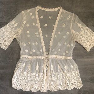 Lace kimono top